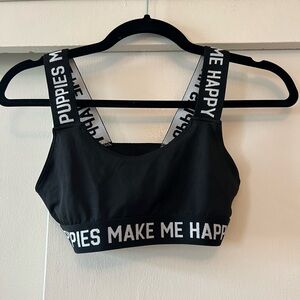 Puppies Make Me Happy Sports Bra Tank S